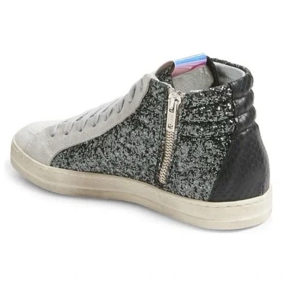 P448 Glitter High Top Sneakers / Mid Top Sneakers - Picture 3 of 14